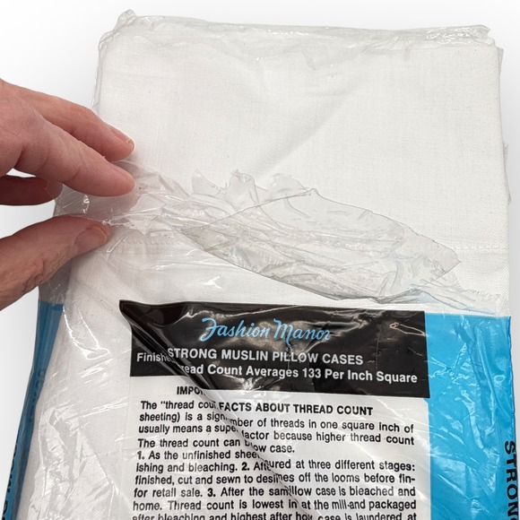 Vintage Penneys Fashion Manor Muslin Pillowcase only 1! 100% Cotton White 42x36 - Picture 4 of 4